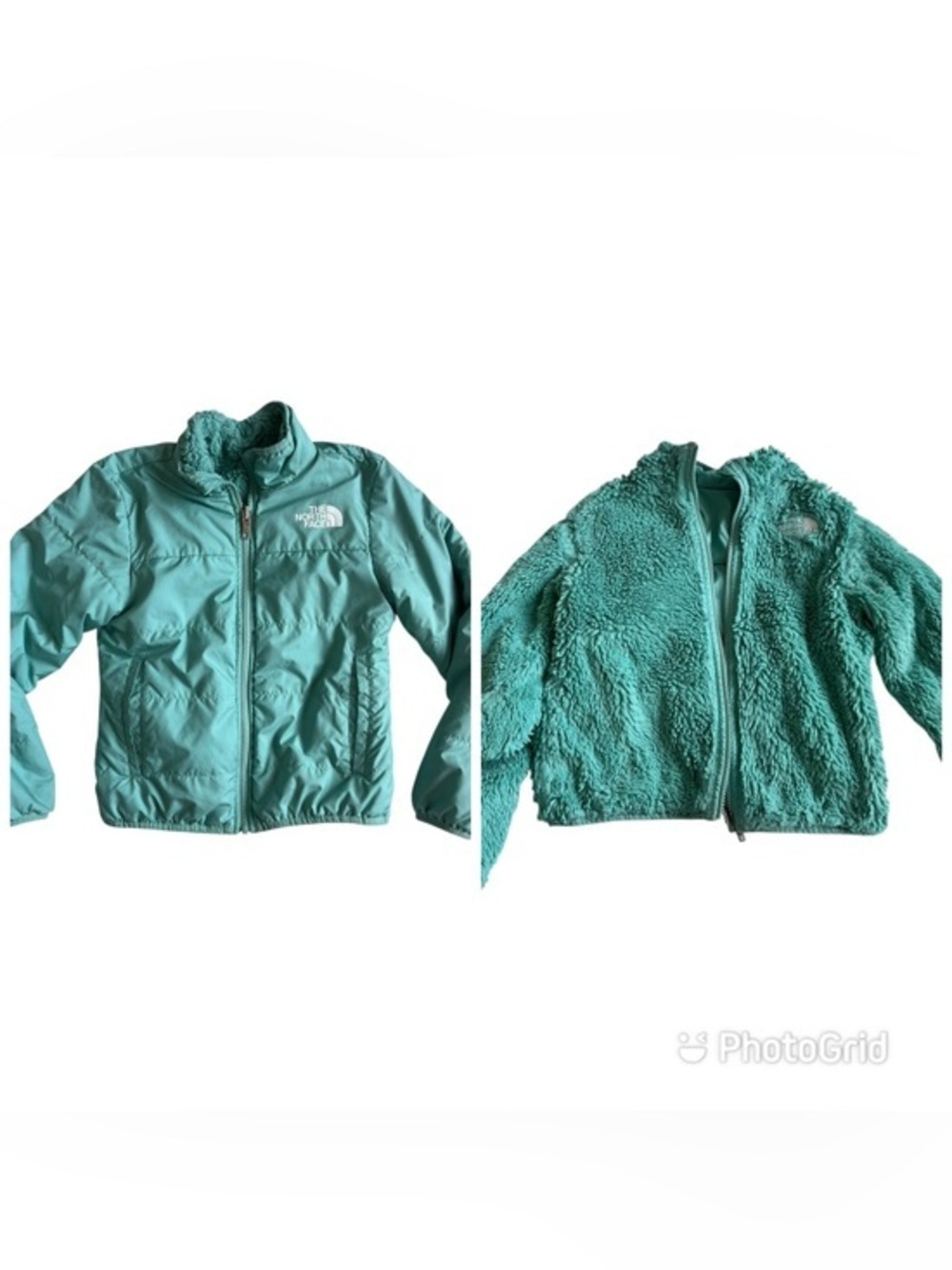The North Face Teal Reversible Fleece and Shell Jacket